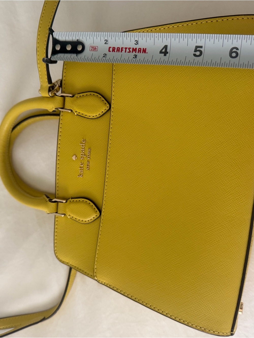 kate spade yellow leather top-handle satchel - Picture 4 of 6
